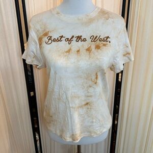 White and Brown Fitted Short Sleeve T-Shirt